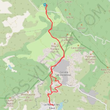 Itinéraire Le revest siou blanc par gr, distance, dénivelé, altitude, carte, profil, trace GPS