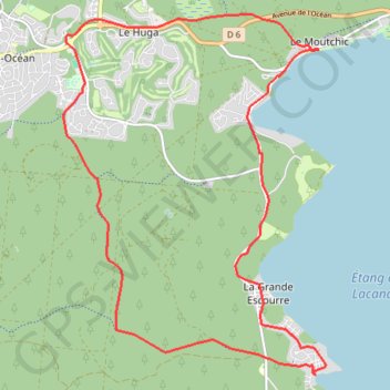 Itinéraire Entre Lac et Océan - Le Moutchic - Lacanau, distance, dénivelé, altitude, carte, profil, trace GPS
