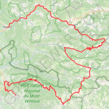 Itinéraire DU VENTOUX AUX BARONNIES PROVENÇALES, distance, dénivelé, altitude, carte, profil, trace GPS