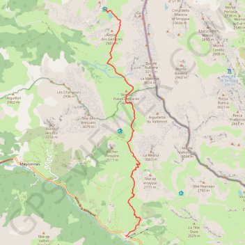 Itinéraire Val Maira - Chambeyron J7 - Ref Chambeyron-Larche, distance, dénivelé, altitude, carte, profil, trace GPS