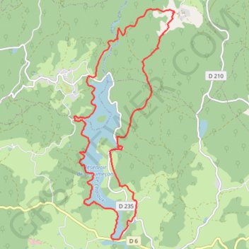 Itinéraire Tour du Lac de Chaumeçon, distance, dénivelé, altitude, carte, profil, trace GPS