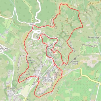 Itinéraire Les Baux - Val d'Enfer, distance, dénivelé, altitude, carte, profil, trace GPS