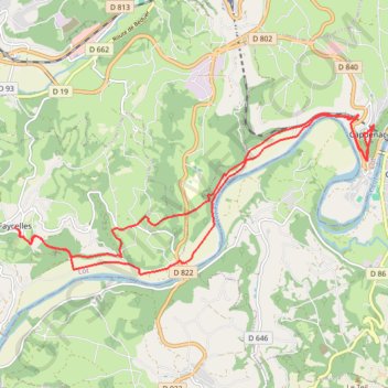 Itinéraire Boucle Faycelles-Capdenac-le-Haut, distance, dénivelé, altitude, carte, profil, trace GPS