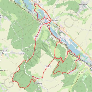 Itinéraire Autour de Millebosc (Vallée de la Bresle), distance, dénivelé, altitude, carte, profil, trace GPS