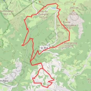 Itinéraire Vallée du Giffre, Samoëns, de Plampraz au Croz d'en Haut, retour par la Tête du Vuargne et la Bourgeoise, distance, dénivelé, altitude, carte, profil, trace GPS