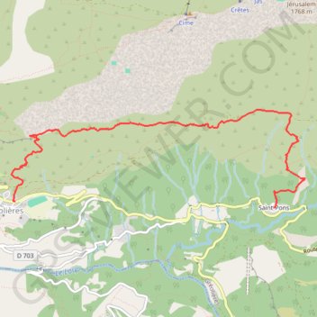 Itinéraire Traversée des Miroirs, distance, dénivelé, altitude, carte, profil, trace GPS