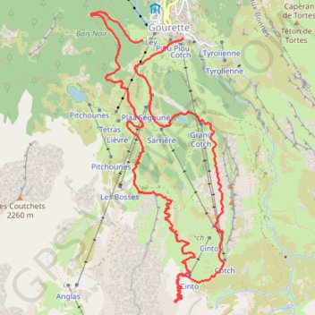 Itinéraire Eaux-Bonnes Ski de randonnée nordique/Surf des neiges, distance, dénivelé, altitude, carte, profil, trace GPS