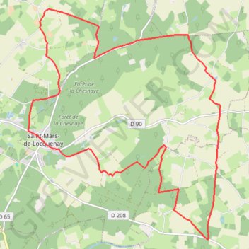 Itinéraire Saint-Mars-de-Locquenay, distance, dénivelé, altitude, carte, profil, trace GPS