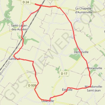 Itinéraire À vélo autour de Denonville, distance, dénivelé, altitude, carte, profil, trace GPS