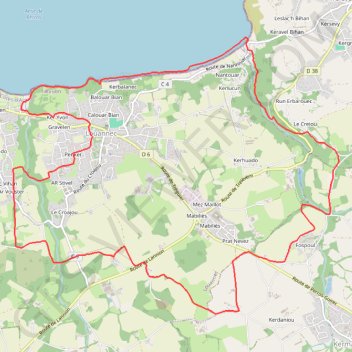 Itinéraire Louannec - départ parking du Penker, distance, dénivelé, altitude, carte, profil, trace GPS