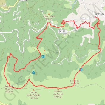 Itinéraire Picou_perso_1, distance, dénivelé, altitude, carte, profil, trace GPS