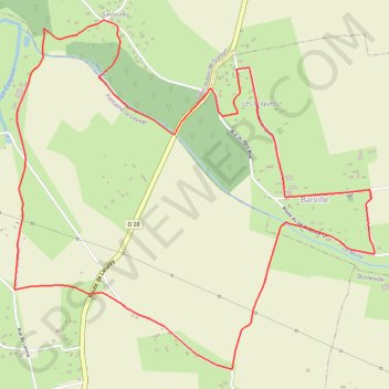 Itinéraire Chemin de la Fontaine - Barville, distance, dénivelé, altitude, carte, profil, trace GPS