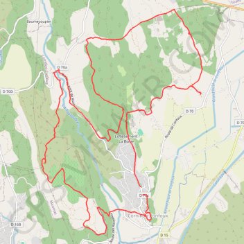Itinéraire Cornillon-Confoux, distance, dénivelé, altitude, carte, profil, trace GPS