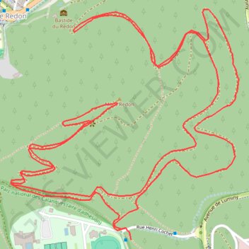 Itinéraire Circuit du mont Redon à partir du stade, distance, dénivelé, altitude, carte, profil, trace GPS