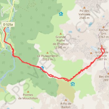 Itinéraire Grande Valloire par le col duTepey, distance, dénivelé, altitude, carte, profil, trace GPS