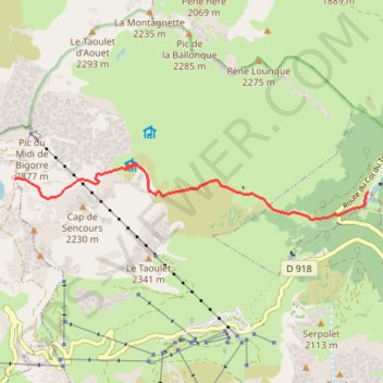 Itinéraire Col de SENCOURS depuis Artigues, distance, dénivelé, altitude, carte, profil, trace GPS