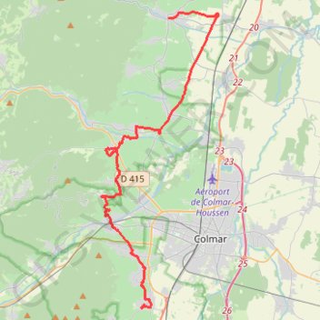Itinéraire Eguisheim - Ribeauvillé, distance, dénivelé, altitude, carte, profil, trace GPS