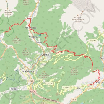 Itinéraire Traversée des Pyrénées - Étape 28, distance, dénivelé, altitude, carte, profil, trace GPS