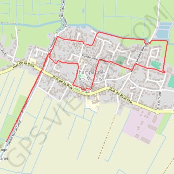 Itinéraire La coulée verte de Champagné-Les-Marais, distance, dénivelé, altitude, carte, profil, trace GPS