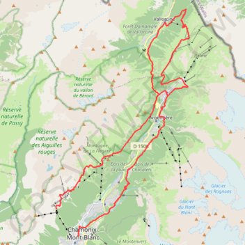 Itinéraire Marathon du Mont-Blanc, distance, dénivelé, altitude, carte, profil, trace GPS