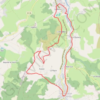 Itinéraire Les bords du Dorlay, distance, dénivelé, altitude, carte, profil, trace GPS