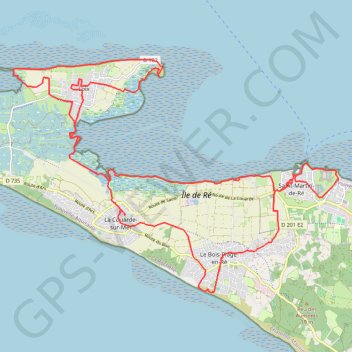 Itinéraire Les 4 points cardinaux - La Couarde-sur-Mer, distance, dénivelé, altitude, carte, profil, trace GPS