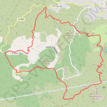 Itinéraire Pichauris peypin, distance, dénivelé, altitude, carte, profil, trace GPS
