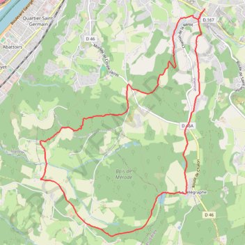 Itinéraire Vienne (38), distance, dénivelé, altitude, carte, profil, trace GPS