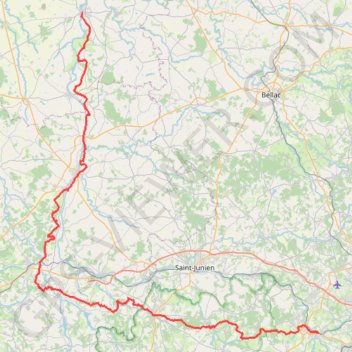 Itinéraire GR 48 : De Aixe-sur-Vienne (Haute-Vienne) à L'Isle-Jourdain (Vienne), distance, dénivelé, altitude, carte, profil, trace GPS