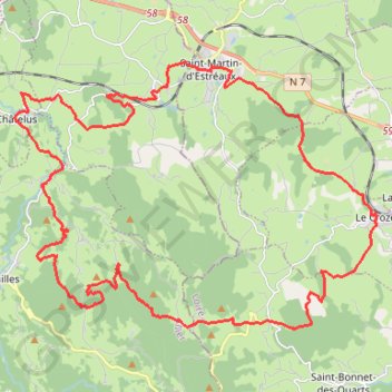 Itinéraire Marche en Pays de Jars Saint-Martin-d'Estréaux, distance, dénivelé, altitude, carte, profil, trace GPS
