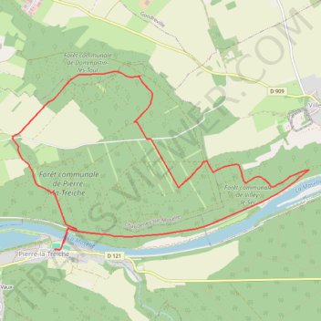 Itinéraire Pierre-La-Treiche, distance, dénivelé, altitude, carte, profil, trace GPS