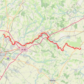 Itinéraire Ligne 447, distance, dénivelé, altitude, carte, profil, trace GPS