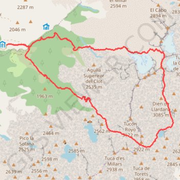 Itinéraire Pic des Posets par Viados, distance, dénivelé, altitude, carte, profil, trace GPS