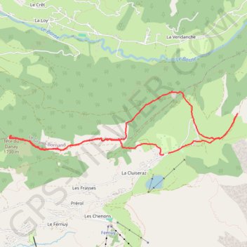 Itinéraire Tête du Danay, La Bottière, distance, dénivelé, altitude, carte, profil, trace GPS