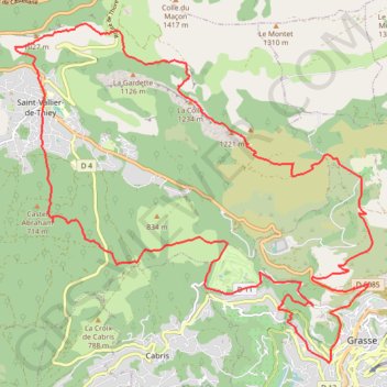Itinéraire Grasse-Doublier, distance, dénivelé, altitude, carte, profil, trace GPS