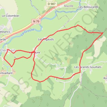 Itinéraire Rando à Clermain, distance, dénivelé, altitude, carte, profil, trace GPS
