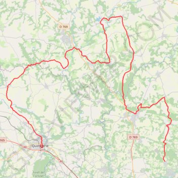 Itinéraire Quimperlé - Inzinzac-Lochrist, distance, dénivelé, altitude, carte, profil, trace GPS