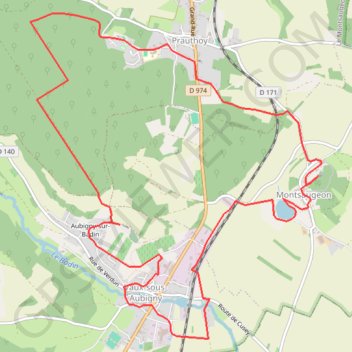 Itinéraire Aubigny - Circuit des jonquilles, distance, dénivelé, altitude, carte, profil, trace GPS