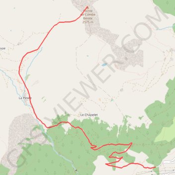 Itinéraire Pointe de Combe Bénite, distance, dénivelé, altitude, carte, profil, trace GPS