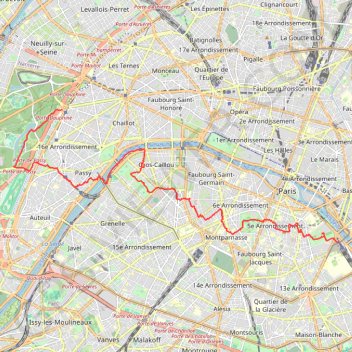 Itinéraire Traversée de Paris Ouest-Est (75 - Paris), distance, dénivelé, altitude, carte, profil, trace GPS