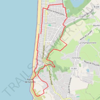 Itinéraire 1 - 2025-03-31_1942394637_8 km 2025 Jullouville, distance, dénivelé, altitude, carte, profil, trace GPS