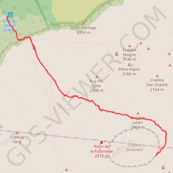 Itinéraire Fournaise, distance, dénivelé, altitude, carte, profil, trace GPS
