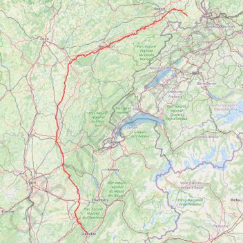 Itinéraire Gren à Grentz, distance, dénivelé, altitude, carte, profil, trace GPS