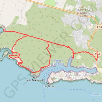 Itinéraire Corse du sud, Bonifacio et ses calanques, distance, dénivelé, altitude, carte, profil, trace GPS