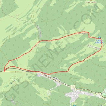 Itinéraire Cabane de rochefort depuis col, distance, dénivelé, altitude, carte, profil, trace GPS
