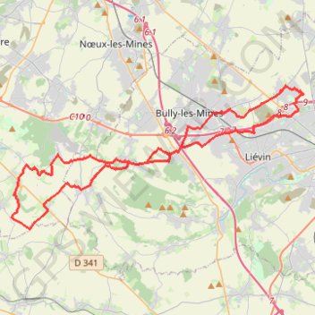 Itinéraire Loos, Gué de Caucourt [public] (46,9 Km), distance, dénivelé, altitude, carte, profil, trace GPS