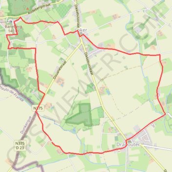 Itinéraire Verbinding tussen Eeuwenhout en Douvevallei, distance, dénivelé, altitude, carte, profil, trace GPS