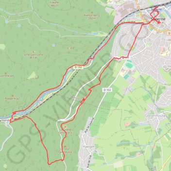 Itinéraire Saverne - Châteaux - Grotte-Saint-Vit, distance, dénivelé, altitude, carte, profil, trace GPS
