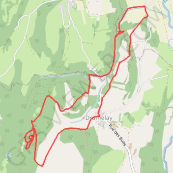 Itinéraire La Quinquenouille - Dramelay, distance, dénivelé, altitude, carte, profil, trace GPS