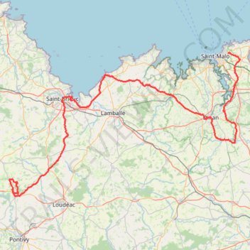 Itinéraire 07 - SAINT-MALO-MUR-DE-BRETAGNE-GUERLEDAN, distance, dénivelé, altitude, carte, profil, trace GPS